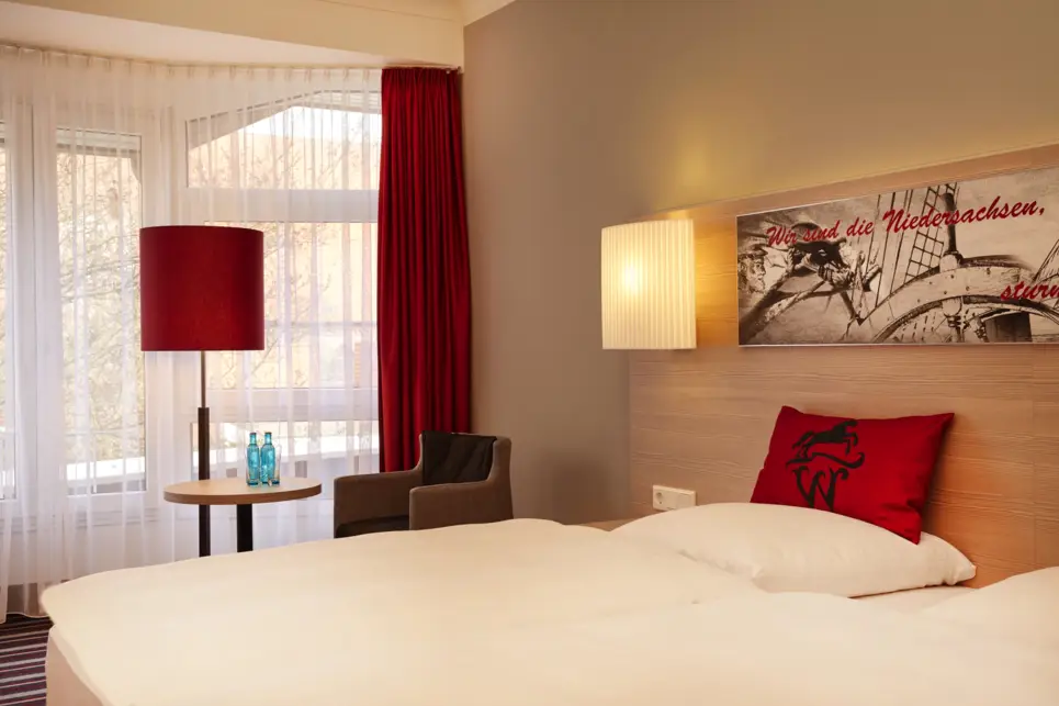 Modern comfort double room at H+ Hotel Stade Herzog Widukind - Official website