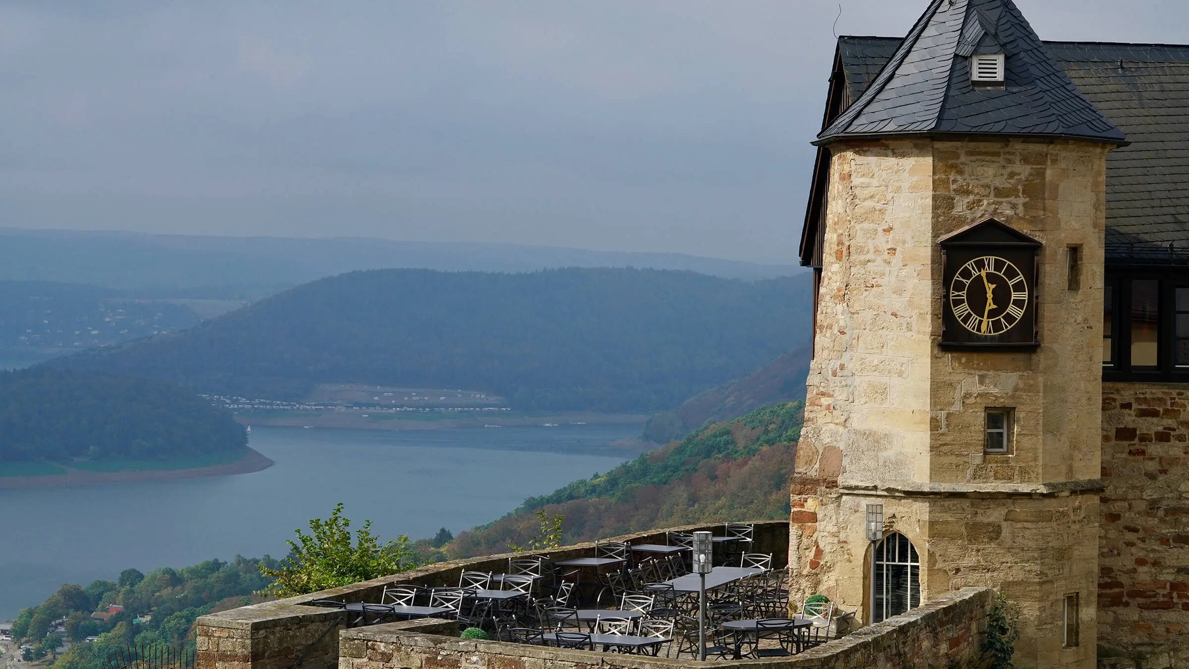 View from Waldeck Castle over Lake Edersee