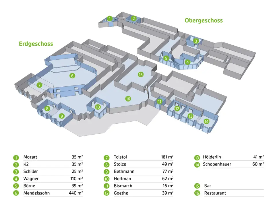 Tagungsraumplan des H+ Hotel Bad Soden.