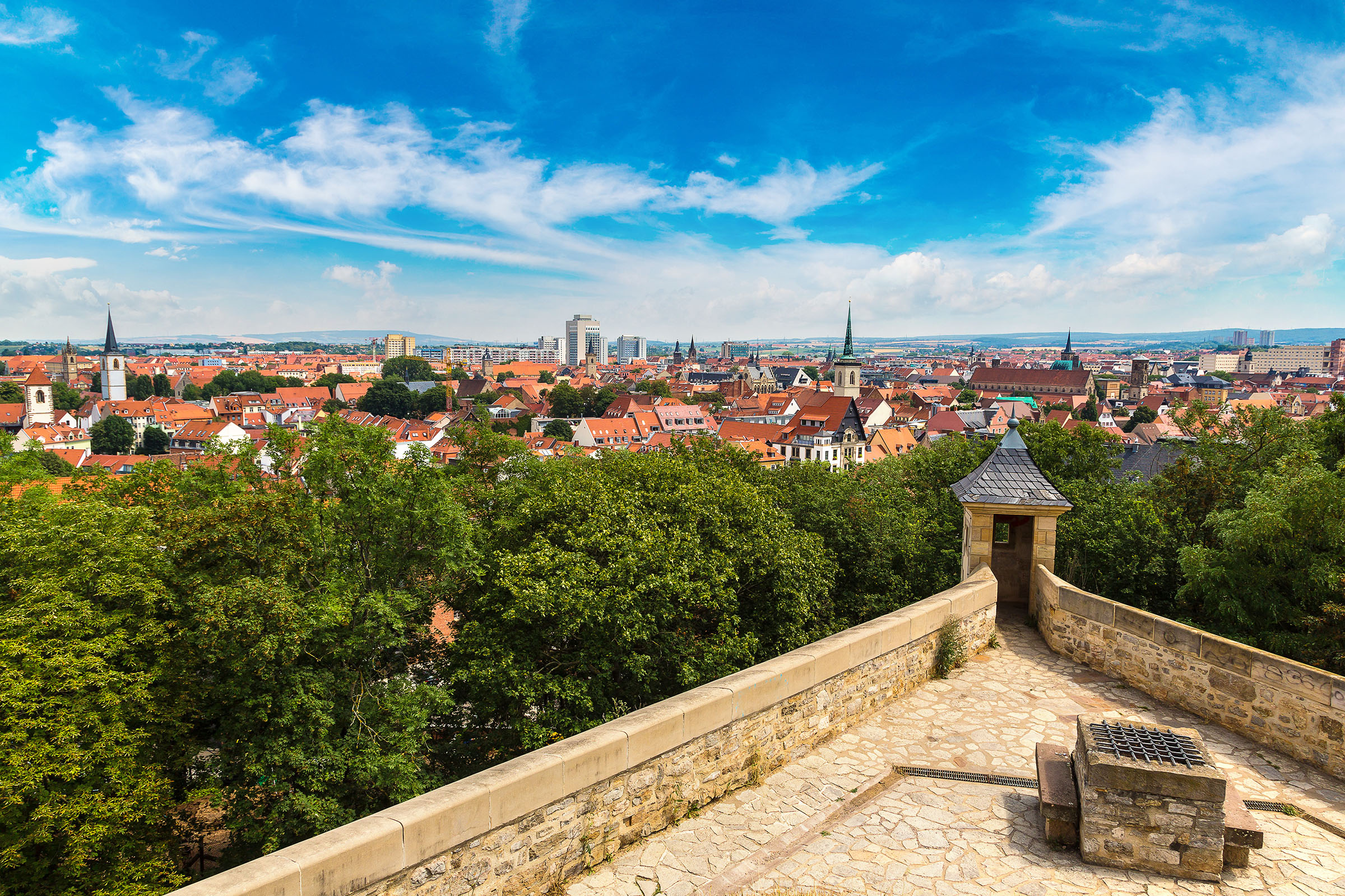 Blick über Erfurt von der Zitadelle Petersberg