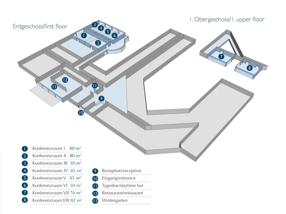 Location plan of the premises for meetings at the H+ Hotel Goslar - Official website